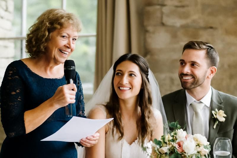 Aunt of the Bride giving a wedding speech