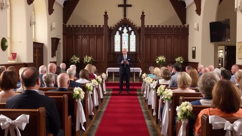 Christian wedding speech being delivered