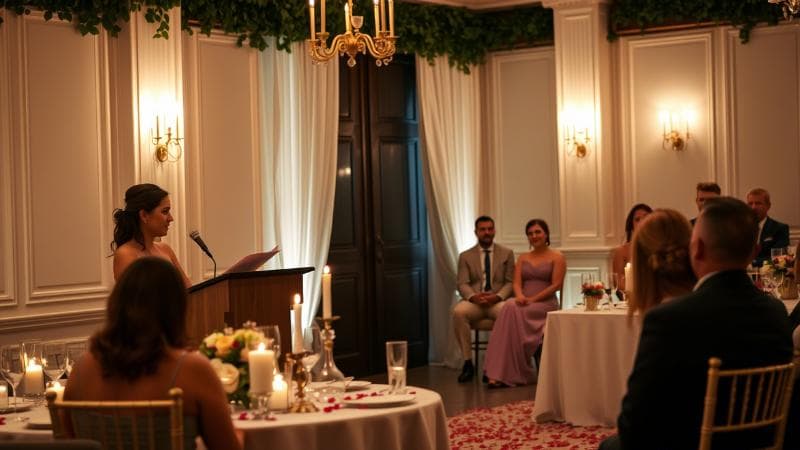 Cousin of the Bride giving a wedding speech