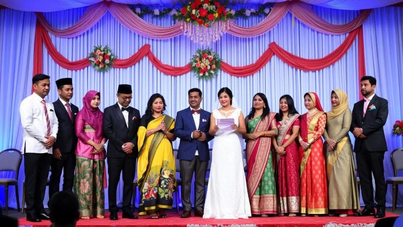 Cultural representative delivering a wedding speech