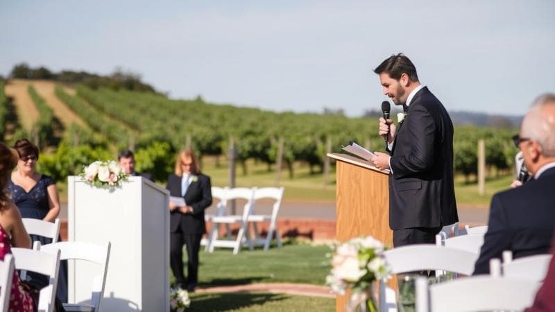 Father of the Groom giving a wedding speech