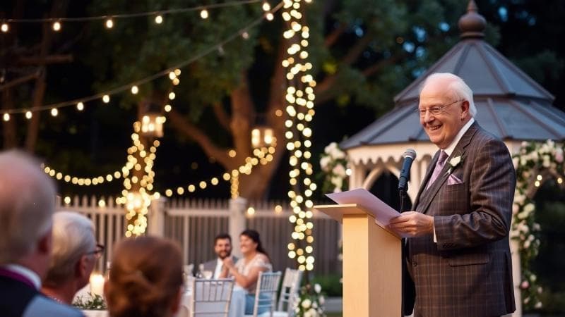 Grandfather of the Groom giving a wedding speech