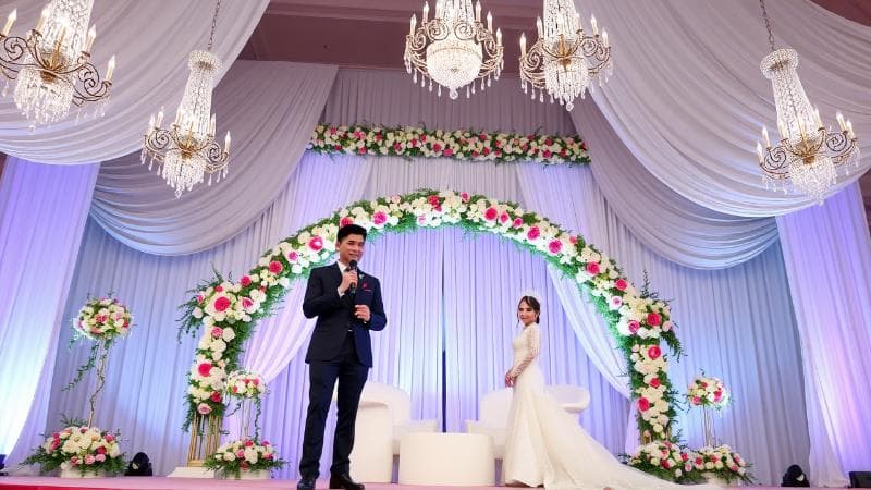 Groom giving a wedding speech