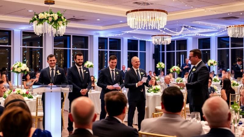 Groomsman giving a wedding speech