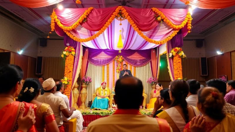 Indian wedding speech being delivered