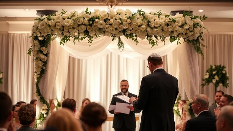 Jewish wedding speech being delivered