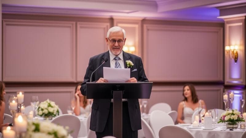 Mentor of the Bride giving a wedding speech