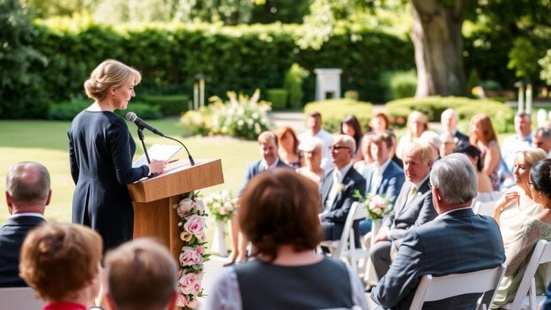 Mother of the Groom giving a wedding speech