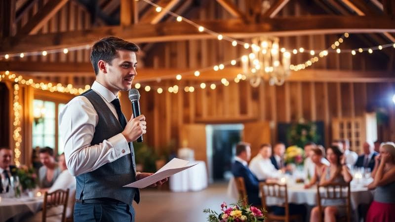 Nephew of the Bride giving a wedding speech