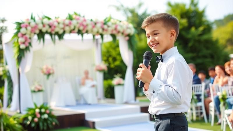 Nephew of the Groom giving a wedding speech
