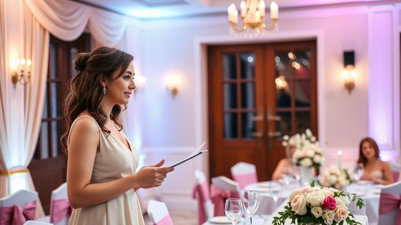 Niece of the Bride giving a wedding speech