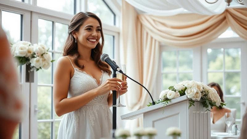 Sister-in-Law of the Bride giving a wedding speech