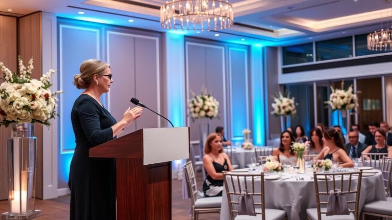 Sister of the Groom giving a wedding speech