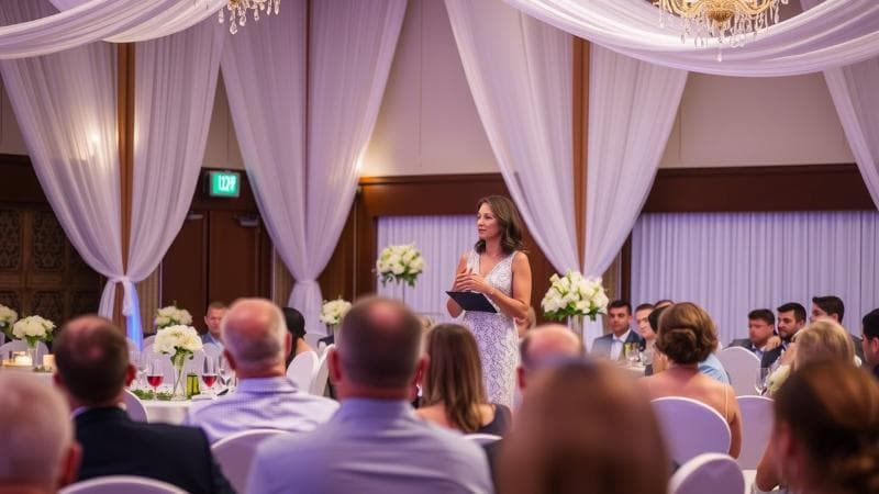 Step-Mother of the Bride giving a wedding speech