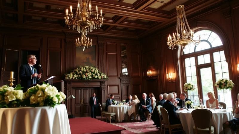 Person delivering a traditional wedding speech