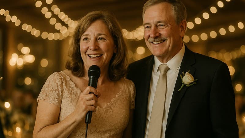 Parents giving a wedding speech